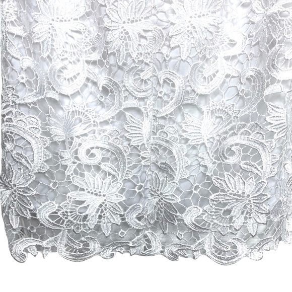 Guess “Collena” White Lace Asymmetric Pencil Skirt - Picture 6 of 8